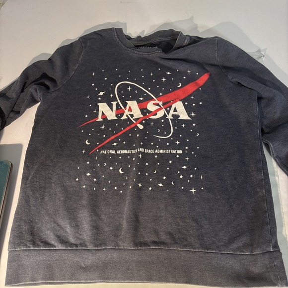 Mighty Fine Nasa long sleeve sweater‎ Washed Out Blue Large - Picture 1 of 4